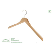 Colgador de ropa natural por mayor con muescas superior percha madera